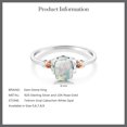 thumbnail image 5 of Gem Stone King 925 Silver and 10K Rose Gold Simulated White Opal Engagement Ring for Women | 0.63 Cttw | Oval Cabochon 7X5MM | Gemstone October Birthstone | Size 9, 5 of 5