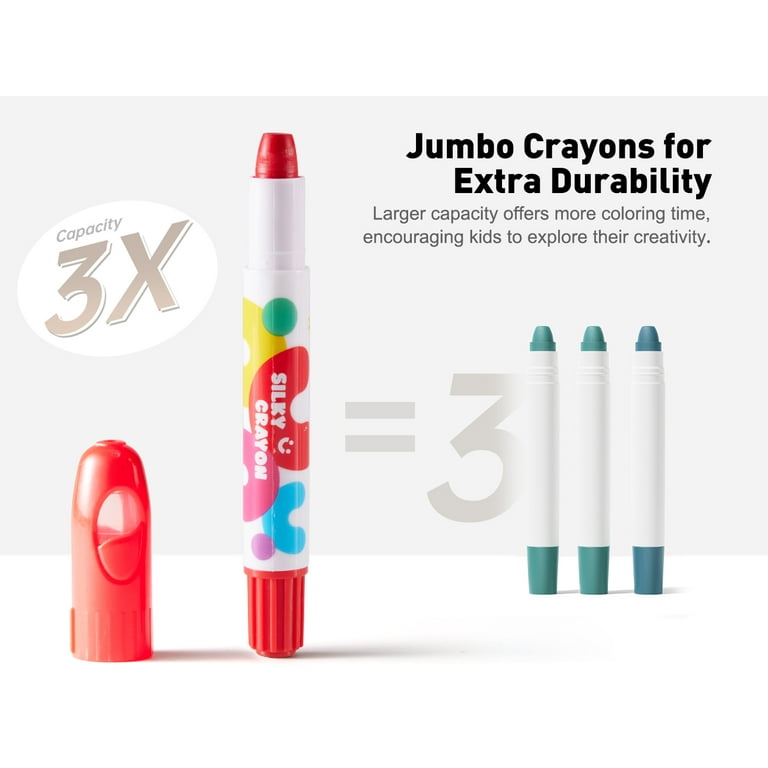 Jar Melo 36 Count Silky Smooth Jumbo Crayons for Toddlers