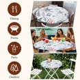 thumbnail image 7 of Ocean Starfish Round Tablecloth, Fitted Table Cover with Elastic for 45"-54" Round Tables, Summer Coastal Coral Flower Shells Table Cloth Outdoor Indoor Dinning Party Waterproof Tablecloths, 7 of 7