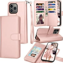 For iPhone 15 Pro Max Case, Apple iPhone 15 Pro Max 6.7" 5G Wallet Case, Tiflook PU Leather Card Holder Flip Cover [Detachable Magnetic] Pink