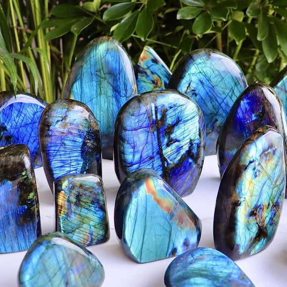 Natural Blue Labradorite Freeform - High Flash Labradorite Free Standing Display, Polished Labradorite Free Form, Mineral Specimen