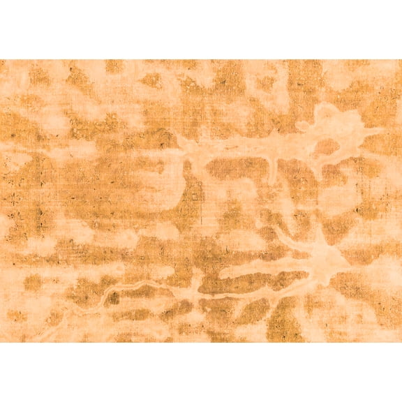 Ahgly Company Indoor Rectangle Abstract Orange Modern Area Rugs, 5' x 7'
