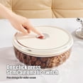 thumbnail image 3 of Glass Candy and Nuts Serving Container Wooden Lid Round Food Storage Platter✨s F0O1, 3 of 8