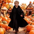 thumbnail image 3 of Odeerbi Kids Boys Girls Halloween Long Hooded Cape Cloak Solid Color Witch Robe for Party Dress Up, 3 of 5