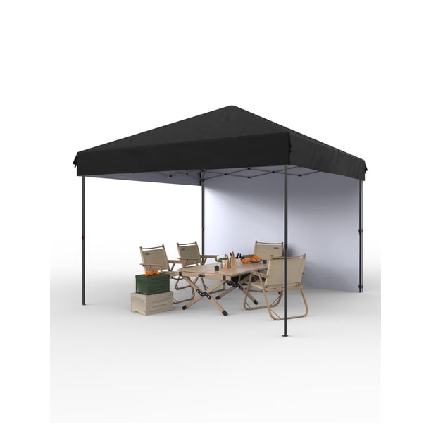 Carpa plegable de 3x3 metros (10x10 pies), toldo exterior de fácil montaje para una persona, carpa comercial resistente de instalación instantánea, 1 pared lateral.