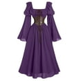 thumbnail image 2 of Jinhomg Purple Victorian Era Dresses for Women Plus Size Gothic Masquerade Dresses Medieval Renaissance Dress Vampire Ball Gown, 2 of 4