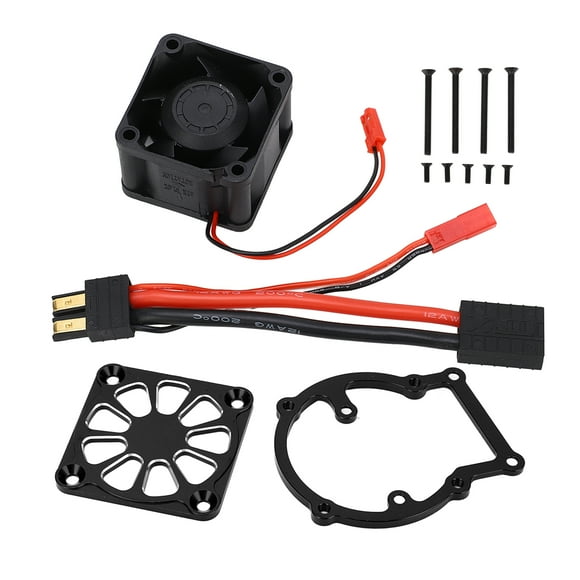 MAYUJIAA RC Cooling Fan Aluminium Alloy 21000 Rpm RC Motor Heatsink for TRAXXAS 1/8 4WD SLEDGE 8‑12V Black HW313-24554