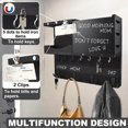 thumbnail image 5 of Farmhouse Key and Mail Holder for Wall Decorative, Rustic Mail and Key Organizer for Wall with Different Hooks, Chalkboard, Key Holder Wall Mount with Shelf, Basket, Clips(Pine Wood, Black), 5 of 16