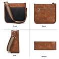 thumbnail image 5 of HKCLUF Women's Eco-Friendly Vegan Leather Crossbody Bag and Wallet Set, Black with Brown, 2 Pieces, 5 of 8