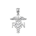 thumbnail image 1 of Sterling Silver CZ Registered Nurse Doctor Pendant Necklace :  Pendant only, 1 of 1