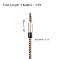 thumbnail image 2 of 2 Pack Aux Cable 3.5mm Male to Male Nylon Braided 10Ft 4 Pole Hi-Fi Stereo Sound Auxiliary Cord Gold, 2 of 7