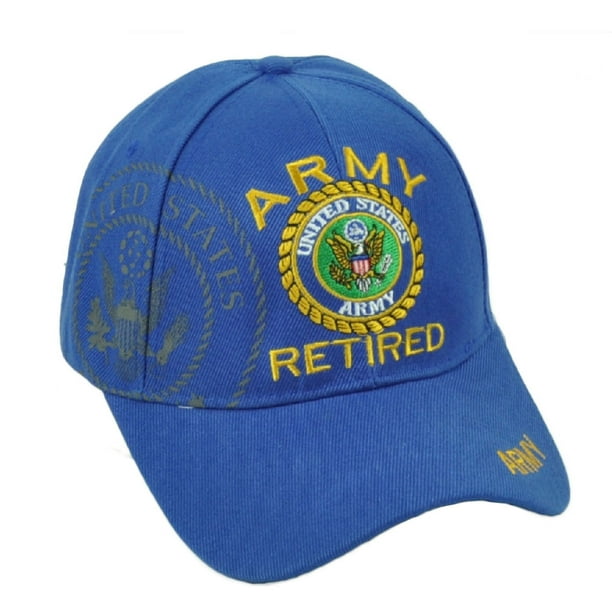 U.S United States Army Retired Military Service Royal Blue Hat Cap
