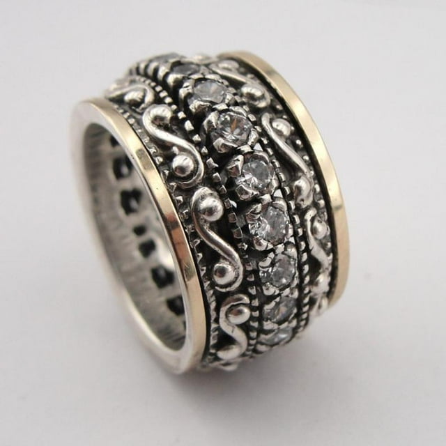 Bague d'Index Exagérée version Grand en Alliage Ethnique Gravé Rétro Décoration Bijoux pour Femmes