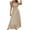 Khaki, variant on Giftesty Summer Dresses for Women Spring and Summer New V-neck Waist Full Skirt Ruffled Elegant Dress Women's Sleeveless V-neck Ankle Dress