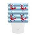 thumbnail image 5 of Goofa Red Funny Crab on Blue Stripe Night Light, Plug-in, Dusk to Dawn Sensor, Warm White, Ambient Lighting, Ideal Kids Adults Nightlight-US, 5 of 9