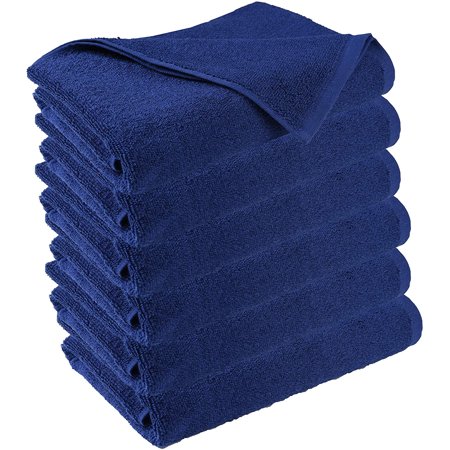 100% Cotton 6 Pack Bath Towel Set, Ultra Soft Bath Towels 22x44, Towels for Gym Yoga Pool Spa, Quick Drying & Highly Absorbent - Navy