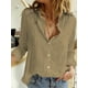 thumbnail image 2 of Long Sleeve Linen Shirt, Casual Button Up Shirt For Spring & Fall, Women's Clothing, 2 of 5