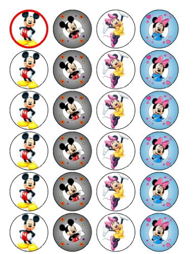 Details about   Edible Disney Mickey Mouse Round Icing Cake Topper Cupcake Wafer 