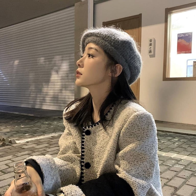 CoCopeanut 2002 New Japanese Mohair Knitted Beret Women display picture 3
