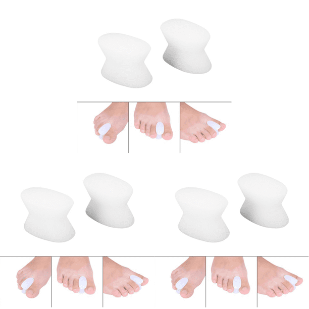1 Par Separadores Dedos Silicona Superpuestos Divisor Corrector Hallux (S)