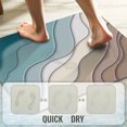 thumbnail image 2 of Teal Blue Modern Geometric Brown Abstract Ocean Wave Bathroom Rugs Mat Non Slip Super Absorbent Stain Resistant Quick Dry Thin Bathroom Rug-Bath Mats for Bathroom Floor Bathtub,16"x24", 2 of 6