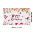 thumbnail image 2 of Pink Rose Themed Happy Birthday Banner Background Decorations with Butterflies Hearts and Gifts for Birthday Party Photography Props Party Supplies, 2 of 7