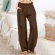 thumbnail image 1 of TaTaai Women Loose Fit Solid Cotton Linen Wide Leg Long Pants Casual Ladies Weekend Outdoor Vacation Wear Breathable No Fading Soft Stylish Versatile Trousers Gift, 1 of 6