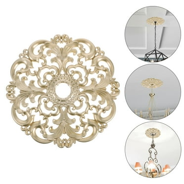 European Gypsum Style Plastic Ceiling Medallion Decorative Ceiling Light Medallion for Home Lighting and Ceiling Fans Decorative Ceiling Medallion