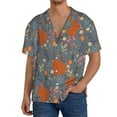 thumbnail image 3 of Xecao offers the Floral Squirrel for Men's Casual Short-sleeved Shirt, a button-up collared shirt with a pocket, perfect for beach vacations and yacht travel in the 4X-Large size., 3 of 7