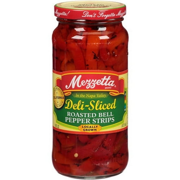 Mezzetta Deli-Sliced Roasted Bell Pepper Strips, 16 fl oz (Pack of 6)
