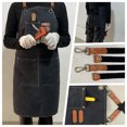 thumbnail image 4 of Work BBQ Apron for Men Women - Canvas Woodworking Apron with Large Pockets, Gift for Chef, Mechanic, Carpenter（black）, 4 of 5
