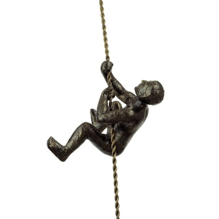 Revel Titan 6" Climbing Man Metal Wall Sculpture + Hand-Painted Charcoal Gold Finish