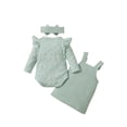 thumbnail image 2 of Qiylii Baby Girl’s Clothes Set Long Sleeve Floral Romper+Suspender Skirt+Headband, 2 of 9