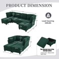 thumbnail image 2 of SOULART 113.39" Cloud Couch, Green Sectional Sofa, Modular 6-Seat Convertible Sectional with Chaise and Storage Ottoman for Home Apartment Office, 2 of 12