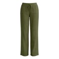 thumbnail image 6 of Wutalume Women's Casual Lightweight Linen Pants - with Drawstring Waist and Pockets, Loose Trousers for Summer, Beach, Travel, Breathable Airy Fabric, Perfect Summer Pants for Women,Army Green L, 6 of 7