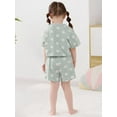thumbnail image 4 of WESIDOM Toddler Girls Infant Cute Clothes Summer Floral Print Shirt Shorts Headband 3pcs 6M-5T Set, 4 of 9