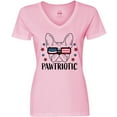 thumbnail image 3 of Inktastic Pawtriotic with French Bulldog  in American Flag Sunglasses Women's V-Neck T-Shirt, 3 of 5