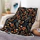 thumbnail image 1 of Manta bohemia, manta floral negra, suave y ligera con diseño floral multicolor de otoño, para sofá cama, decoración del hogar, para todas las estaciones, 1 of 8