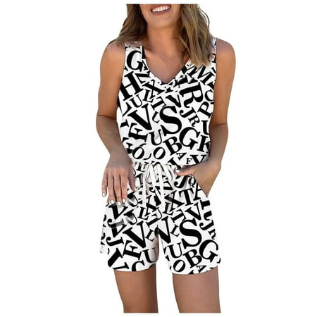 

Qufokar Night Gowns for Women Plus Size Cotton Nightshirt Fashion Night Set Womens Pajama Sleeveless Short Print Top Sleepwear Women Suits & Sets