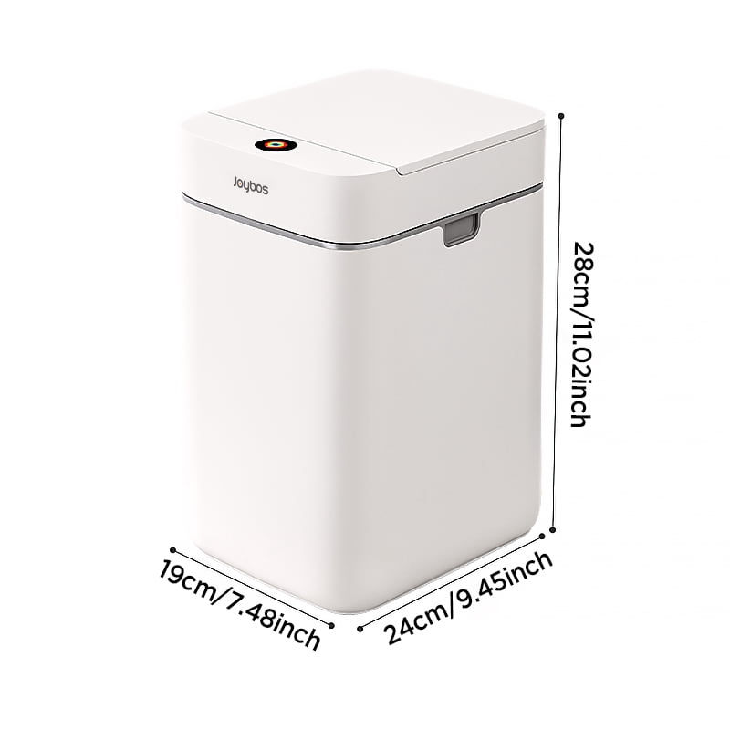 Joybos Automatic Sensor Garbage Cans, Bathroom 8.5L  Trash Can with Lid, Small Waste Baskets, White