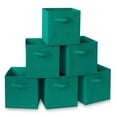 thumbnail image 1 of Set de 6 Cubos de Tela Plegables Casafield en Verde Azulado, 1 of 7