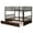 Brown, variant on Gymax Full over Full Bunk Bed Platform Wood Bed Captain's Bed w/ Trundle & Ladder Rail