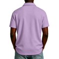 thumbnail image 4 of Fabrcox Mens Short Sleeve Polo Shirts Quarter Zip Men's Collared Shirts Regular Fit Solid Color Athletic Casual Work Men Golf Shirt with Pockets Purple S, 4 of 5
