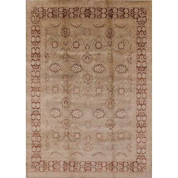 Ahgly Company Indoor Rectangle Mid-Century Modern Light Brown Oriental Area Rugs, 3' x 5'
