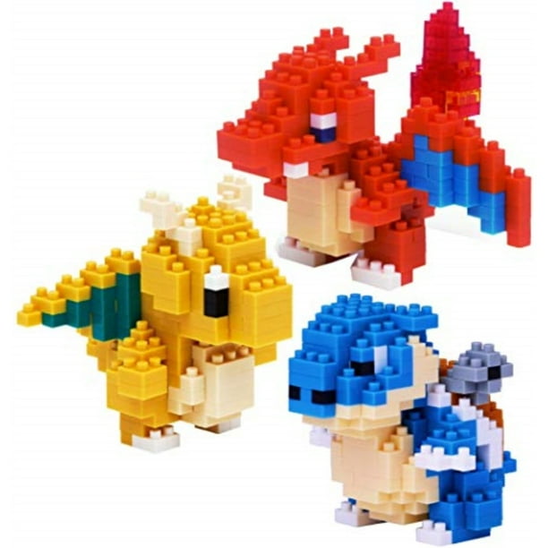 Nanoblock Building Blocks Pokemon Charizard 0pcs Dragonite 190pcs Blastoise 2pcs Gift Set Bundle 3 Pack Walmart Com Walmart Com
