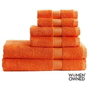 Mainstays 6-Piece Towel Set, Orange Nectarine