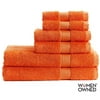 Mainstays 6-Piece Towel Set, Orange Nectarine