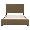 thumbnail image 4 of CorLiving Juniper Fabric Upholstered Adult Queen Platform Bed Frame with Slats and Headboard, No Box Spring Required, Clay Brown, 4 of 11