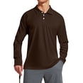 thumbnail image 6 of Cxenplz Men's Shirt Long Sleeve Golf Shirts Quick Dry Sun Protection Lightweight 3-Button Performance Work Fishing Athletic Tops, 6 of 9
