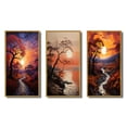 thumbnail image 2 of Designart "Sunset Sunset Reverie Painting I" Floral Framed Wall Art Set Of 3 - Yellow Sunrisesunset Frame Gallery Set For Office Decor, 2 of 6